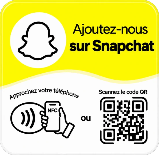 Plaque NFC « Ajoutez-nous sur Snapchat »
