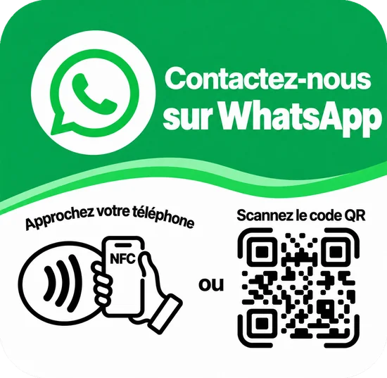 Plaque NFC « Contactez-nous sur WhatsApp »